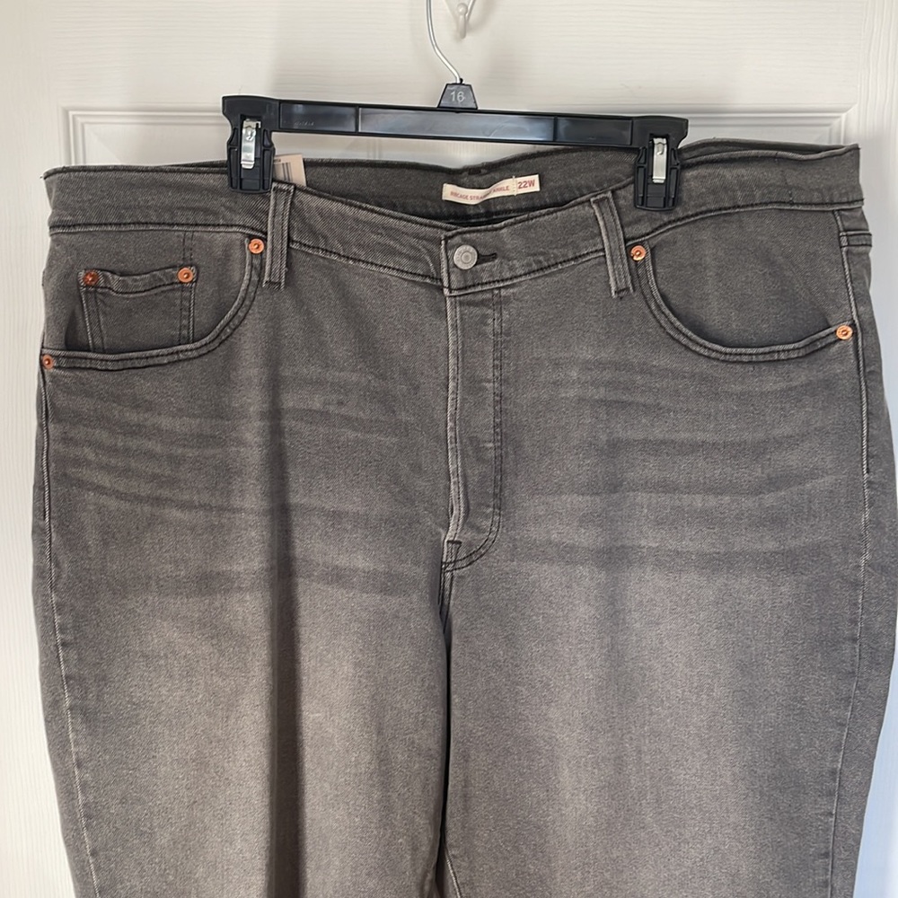 Levi’s NWT Ribcage Ankle Straight Jeans Plus Sz 22 Cosmic Chatter Gray High-Rise - Picture 5 of 11
